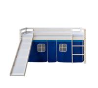 Lit mi-haut bleu 90x200 cm sommier matelas