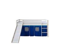 Lit mi-haut bleu 90x200 cm sommier matelas Bleu