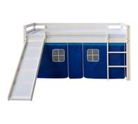Lit mi-haut bleu 90x200 cm sommier matelas Bleu