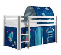 Lit Mi-Haut en Pin Laqué Blanc 90x200cm Housse et Tunnel Astro - SLEEPY - ALTOBUY Blanc G