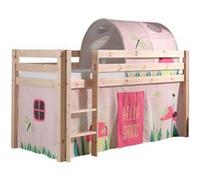Lit Mi-Haut en Pin Naturel 90x200cm Housse et Tunnel Garden - SLEEPY - ALTOBUY Marron G