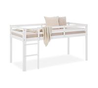 Homestyle4u Lit mi-haut enfant – blanc – pin