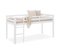 Homestyle4u Lit mi-haut enfant – blanc – pin