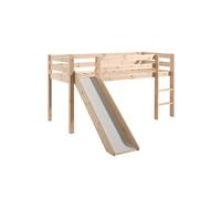 SLEEPY - Lit Mi-Haut Tobogan en Pin Naturel 90x200cm - Altobuy Marron