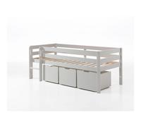 Vipack Lit mi-hauteur Pino 90 x 200 cm 3 tiroirs Blanc