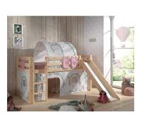 Lit Mi-Hauteur 90x200 avec Toboggan et Housse Birdy Pino - Vipack - Bois