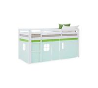 Lit mi-hauteur 90x200 cm matelas rideau vert