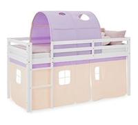 Lit mi-hauteur 90x200 cm matelas tunnel rideau violet pêche Violet G