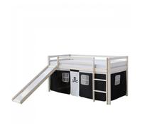 Lit Mi-Hauteur Avec Rideaux - Noir Pirate