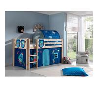 Lit mi-hauteur enfant Vipack Pino - Bois - Sommier inclus et housse Astro - 90x200 cm