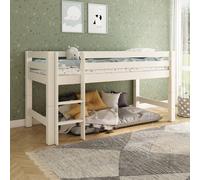 Lit Mi-hauteur Extra-solide En Bois Massif Hercule Blanc 90X200