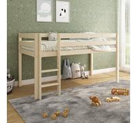 Lit Mi-hauteur Pin Massif Naturel Isidore Bois 90X190