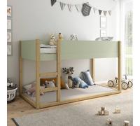 Lit Mi-hauteur Réversible Pin Massif Charlie Vert-bois 90X200