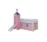 Lit mi-hauteur rose pale avec tour