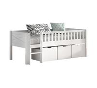 Lit mi-hauteur Scott blanc Gris