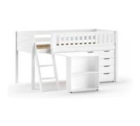 Lit Mi-Hauteur Scott Un Bureau Commode 4 Tiroirs Blanc