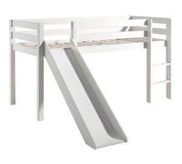 SLEEPY - Lit Mi-Hauteur Tobogan en Pin Laqué Blanc 90x200cm -