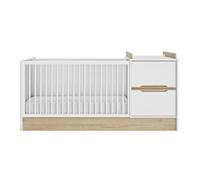 Lit Mia - GALIPETTE - Extensible - Banc - Commode - Blanc - A monter soi-même