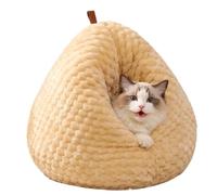 Lit mignon pour chat Nid Semi-Fermé Lavable Drôle en Forme de Derrière de | Lit Chiot Abri Dôme Chat Pour chiot petit chien race moyenne intérieur salon balcon appartement Jaune