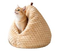 Lit mignon pour chat Nid Semi-Fermé Lavable Drôle en Forme de Derrière de | Lit et grotte sommeil pour chat Pour chiot petit chien race moyenne intérieur salon balcon appartement Jaune