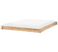 Lit Minimaliste en Bois 180 x 200 cm Sans Tête de Lit Marron Clair Antras