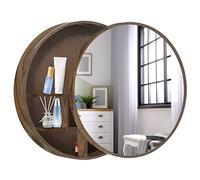 Lit miroir avec coins arrondis pour salle de bain - Lit de rangement mural avec tiroir pour salon - Design en bois avec finition miroir