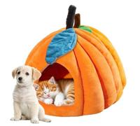 Lit Moelleux Maison Grotte en Peluche Destinée Aux Animaux avec Coussin | Lit Fermé Pour Chiot Idéal pour Chambre Salon Appartement Halloween Intérieur Maison Dortoir Balcon Rebord de Fen