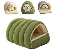 Lit monstre confortable pour chat domestique, lit doux et chaud, sac pour animaux de compagnie douillet, antidérapant, moelleux (vert, M)