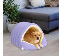 Lit monstre confortable pour chat - Niche d'hiver chaude et confortable en peluche pour animal de compagnie - Sac de couchage doux et fermé - Lit pour chat en tente tunnel en velours côtelé amovible