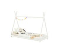 IDIMEX Lit Montessori tipi Elin, 90 x 190 cm lit cabane Enfant en pin Massif lasuré Blanc