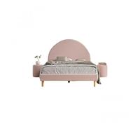 Lit Moon 140x200cm Rose avec pouf Multicolore