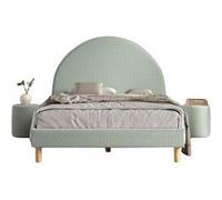 Lit Moon 140x200cm Vert avec pouf Multicolore