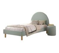 Lit moon 90x200cm vert avec pouf