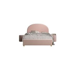 Lit moon rose 140x200 - coffre + 2 poufs