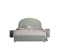 Lit moon vert 140x200 - coffre + 2 poufs
