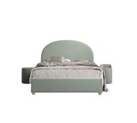 Lit moon vert 140x200 - coffre + 2 poufs