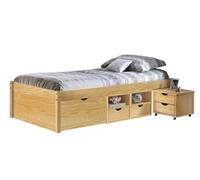 Inter Link Lit enfant Clark multi-rangements 90x200 cm Naturel