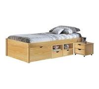 Inter Link Lit enfant Clark multi-rangements 90x200 cm Naturel