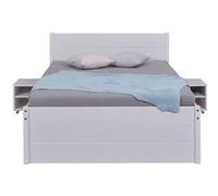 Lit multi-rangements 180x200cm en pin massif coloris blanc - longueur 209 x profondeur 186 x hauteur 90 - -