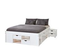 Lit Multi-Rangements "Clark" 140x200cm Blanc