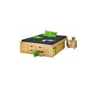 Lit Multi-Rangements Naturel, Dim : 209 x 146,3 x 47,5 cm --
