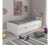 Lit Multi-rangements Pin Massif Basile Blanc 90X200