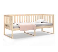 Lit multifonction en bois de pin massif 100 x 200 cm, canapé-lit Diurna avec sommier inclus, design minimaliste et rustique pour adultes, idéal comme lit d'invités, naturel non traité
