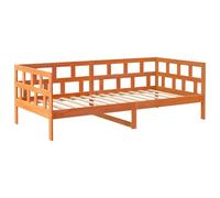 Lit multifonction jour et nuit 80 x 200 cm en bois massif de pin teint marron ciré - Structure robuste avec sommier intégré, idéal pour les invités ou les petits espaces (sans matelas)