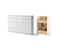 Lit mural escamotable 120x200 avec rangements - SMART