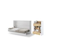 Lit mural escamotable 120x200 avec rangements - SMART