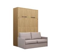 Lit mural escamotable avec canapé beige - LOLITA