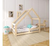 Lit NeedSleep® House avec barrière et cheminée 70x140 cm - asymétrique