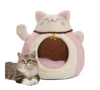 Lit Niche pour Chat Intérieur, Lit De Grotte pour Chat, Lits De Chien Lavable, Chaud Et Confortable pour Chats en Peluche, Maison De Chats Confortable Pliable, Lits Auto-Chauffant pour Chein