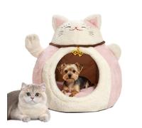 Lit Niche pour Chat Intérieur, Lit De Grotte pour Chat, Lits De Chien Lavable, Chaud Et Confortable pour Chats en Peluche, Maison De Chats Confortable Pliable, Lits Auto-Chauffant pour Chein